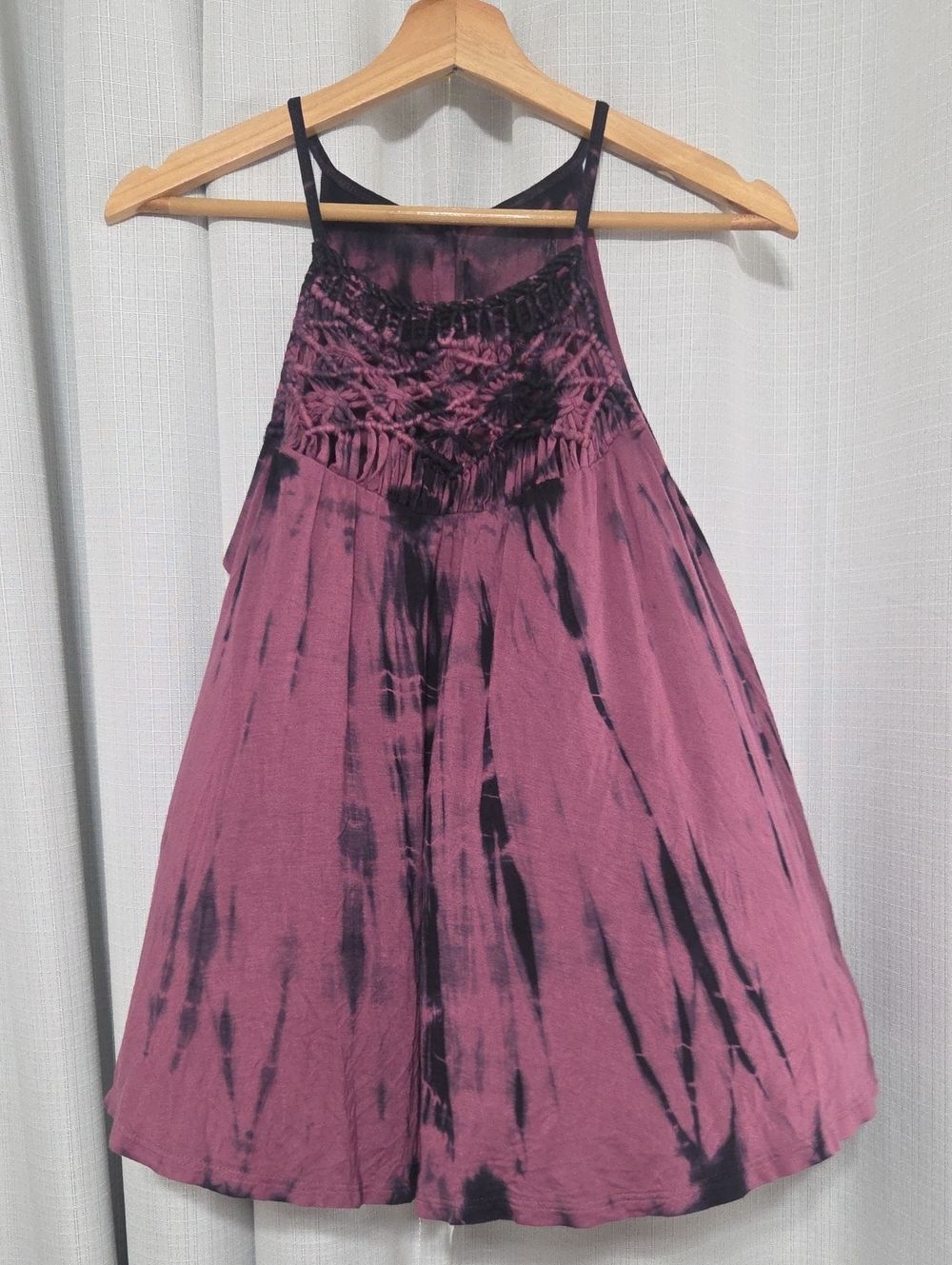 American Eagle Outfitters Purple and Black Tie-Dye Tank
